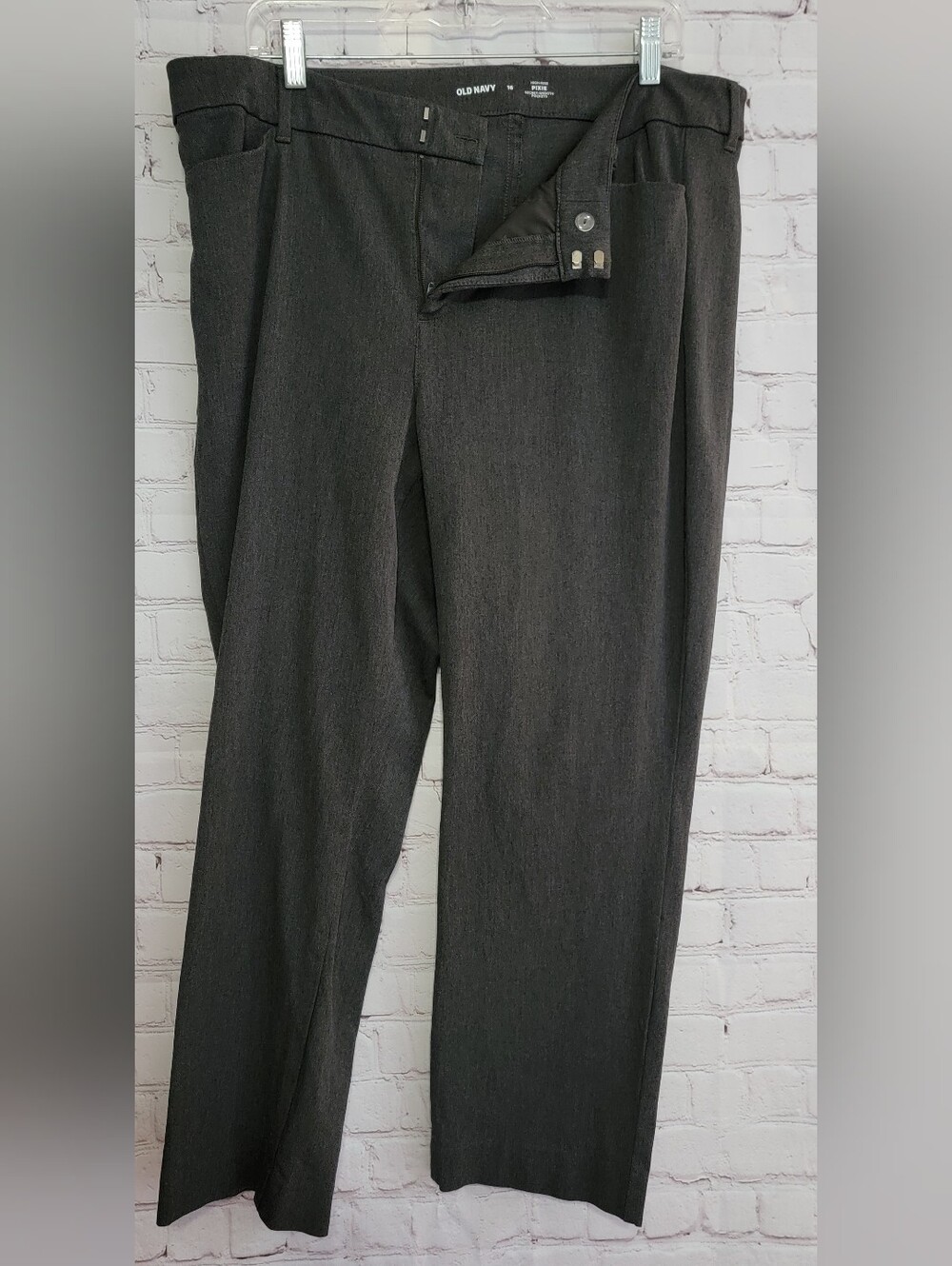 Old Navy Charcoal Gray Women's Dress Pants - Straight Leg High Rise Size 16